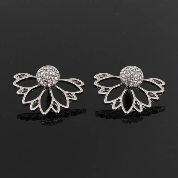 🆕 Sparkle Flower Earring Stud Jacket - Picture 6 of 7